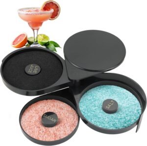 3-Tier Bar Glass Rimmer Bartender Tool with Sponge for Margarita Salt and Sugar